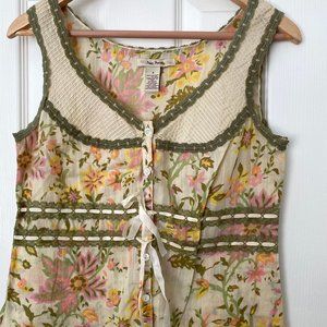 Free People Flowered Sleeveless Top